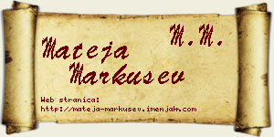 Mateja Markušev vizit kartica